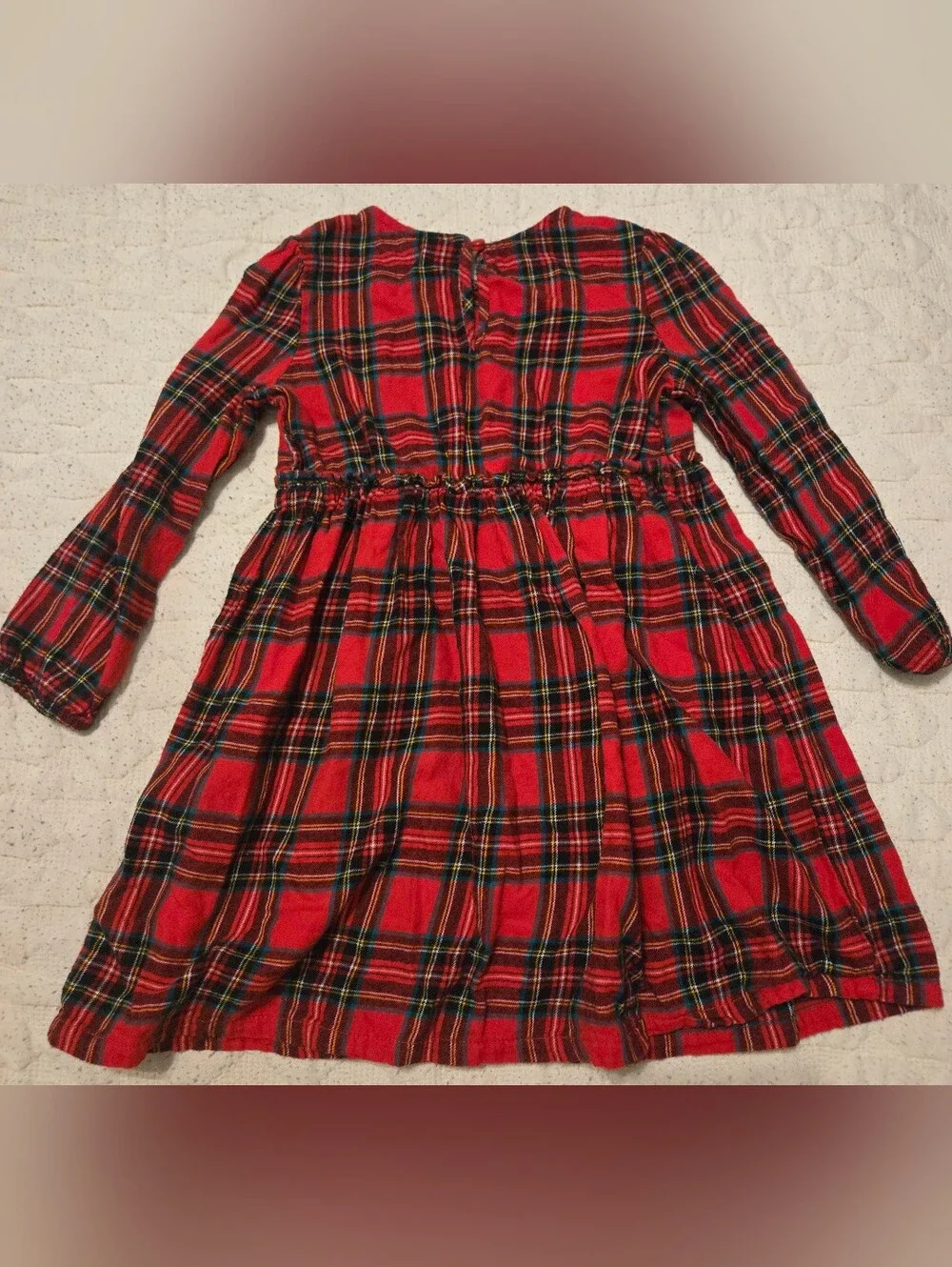 Old Navy Red Plaid Long Sleeve Kids Dress